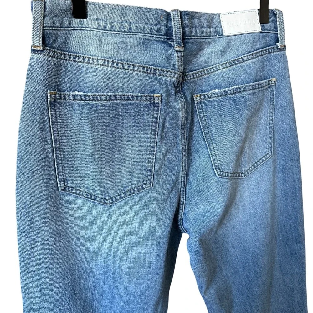 Pistola Charlie High Rise Straight Leg Cropped Jeans Ventura Light Wash Size 29